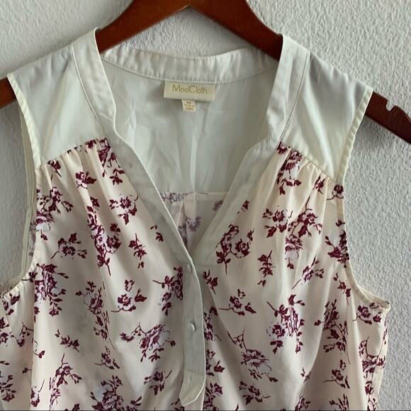 Modcloth Cream White Floral Top Blouse Medium - Picture 9 of 11